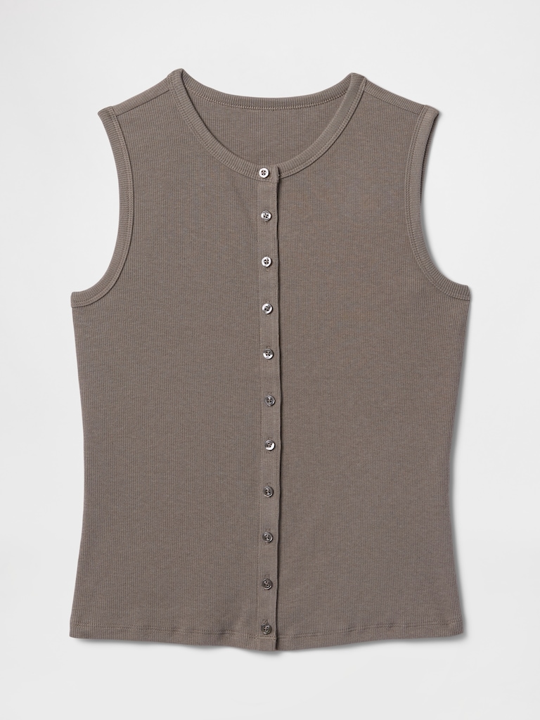 Modern Rib Cardigan Vest