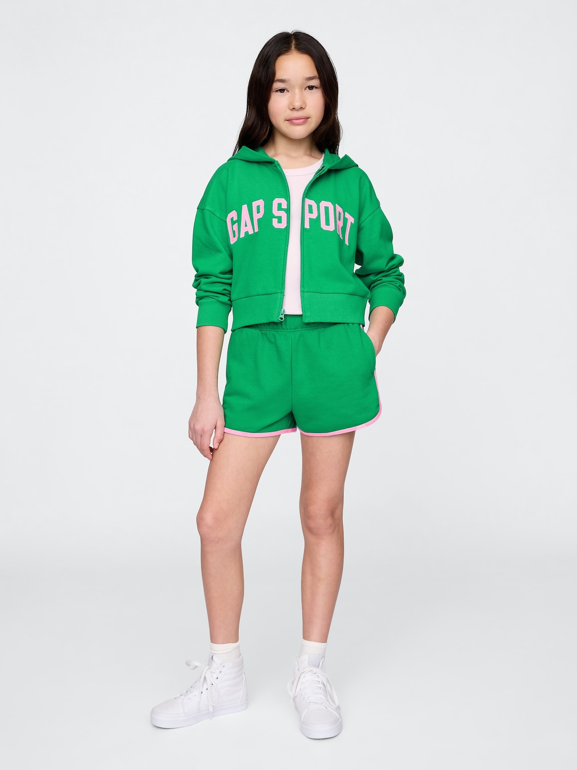 Kids VintageSoft Crop Zip Hoodie