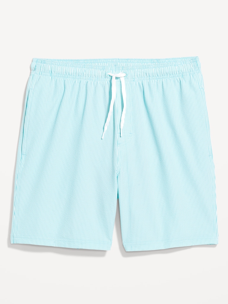 Seersucker Swim Trunks -- 7-inch inseam