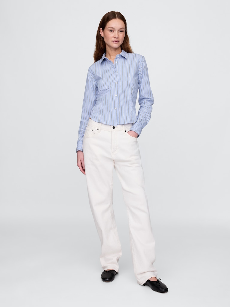 Organic Cotton Fitted Crop Shirt