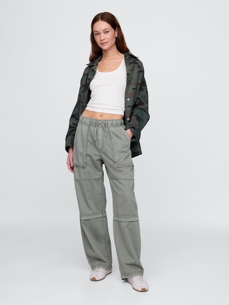 Mid Rise Easy Utility Barrel Pants