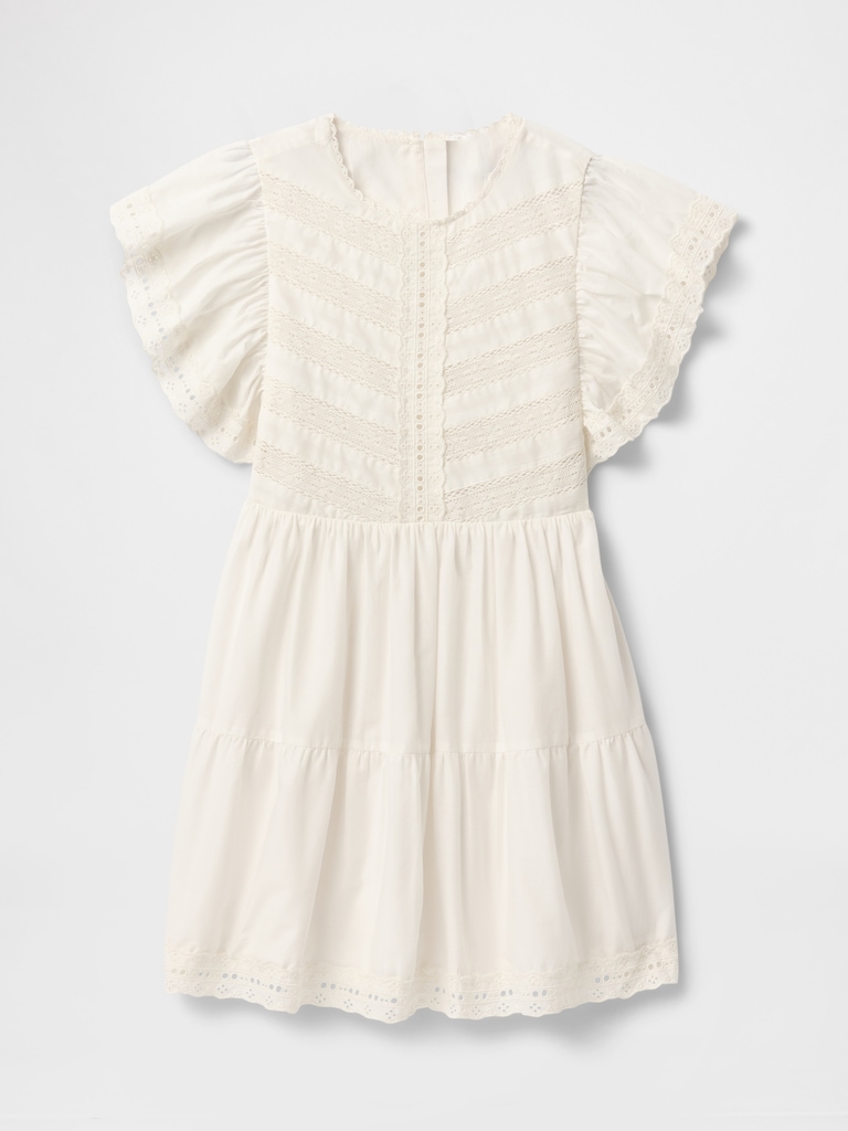 Kids Lace Tiered Ruffle Dress