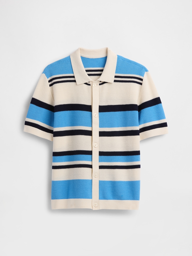 Kids Stripe Sweater Polo Shirt