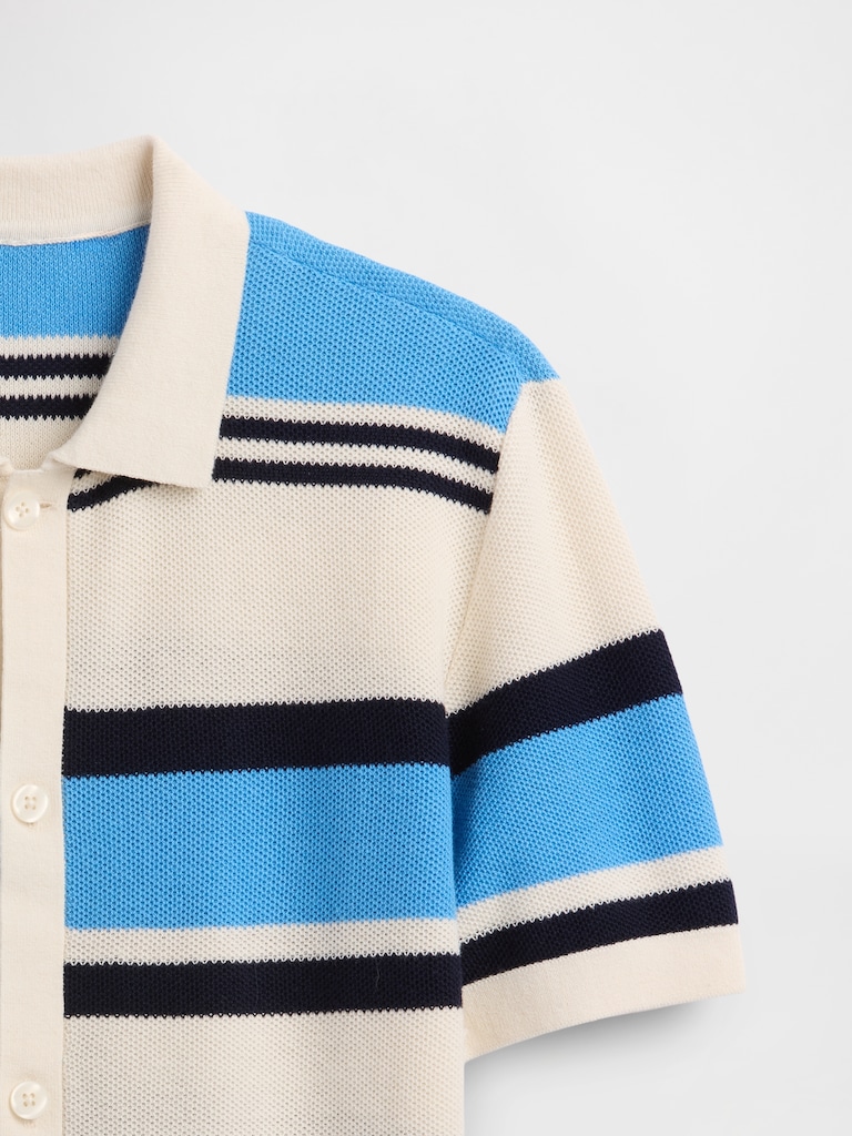 Kids Stripe Sweater Polo Shirt