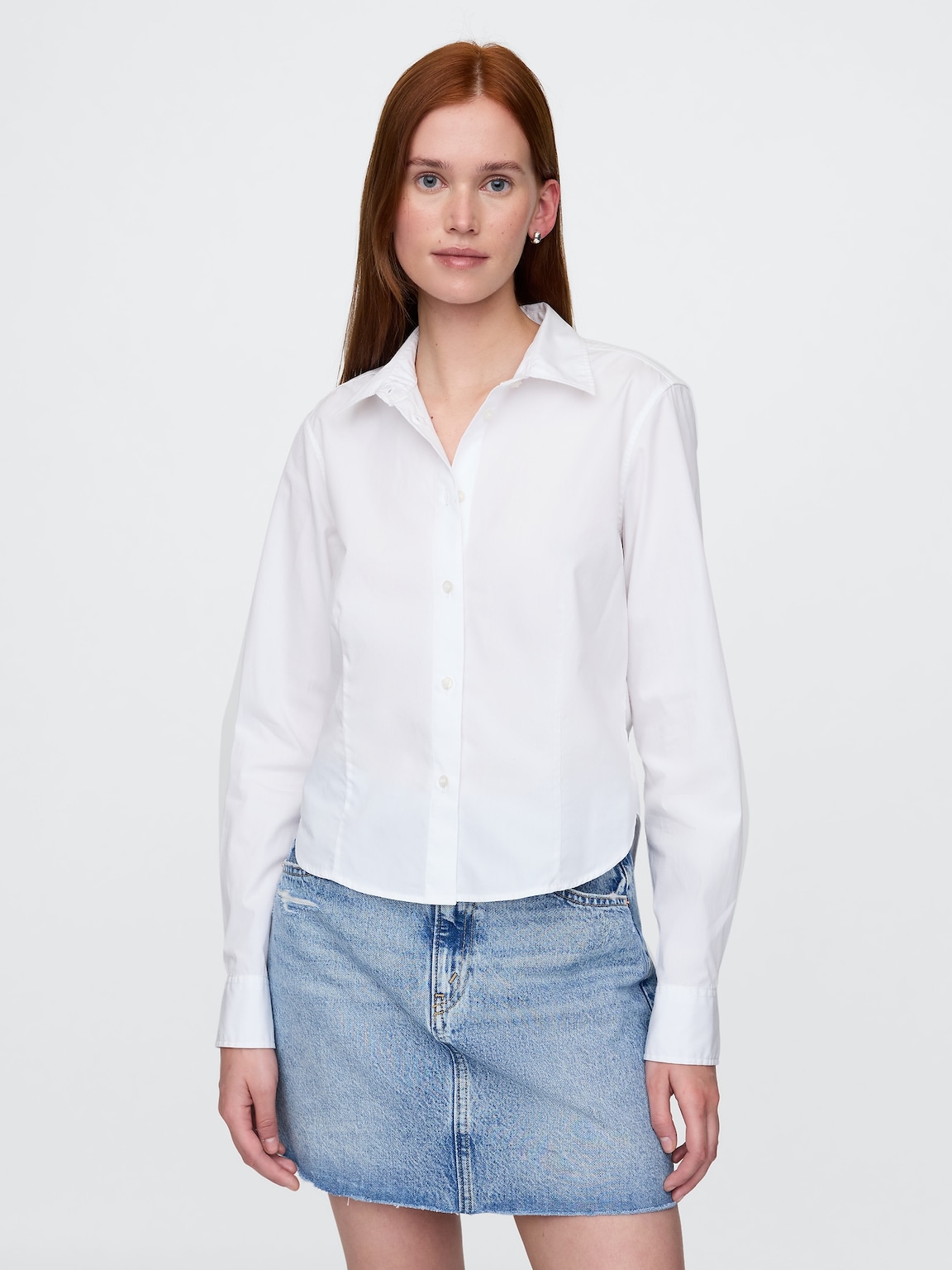 Organic Cotton Fitted Crop Shirt