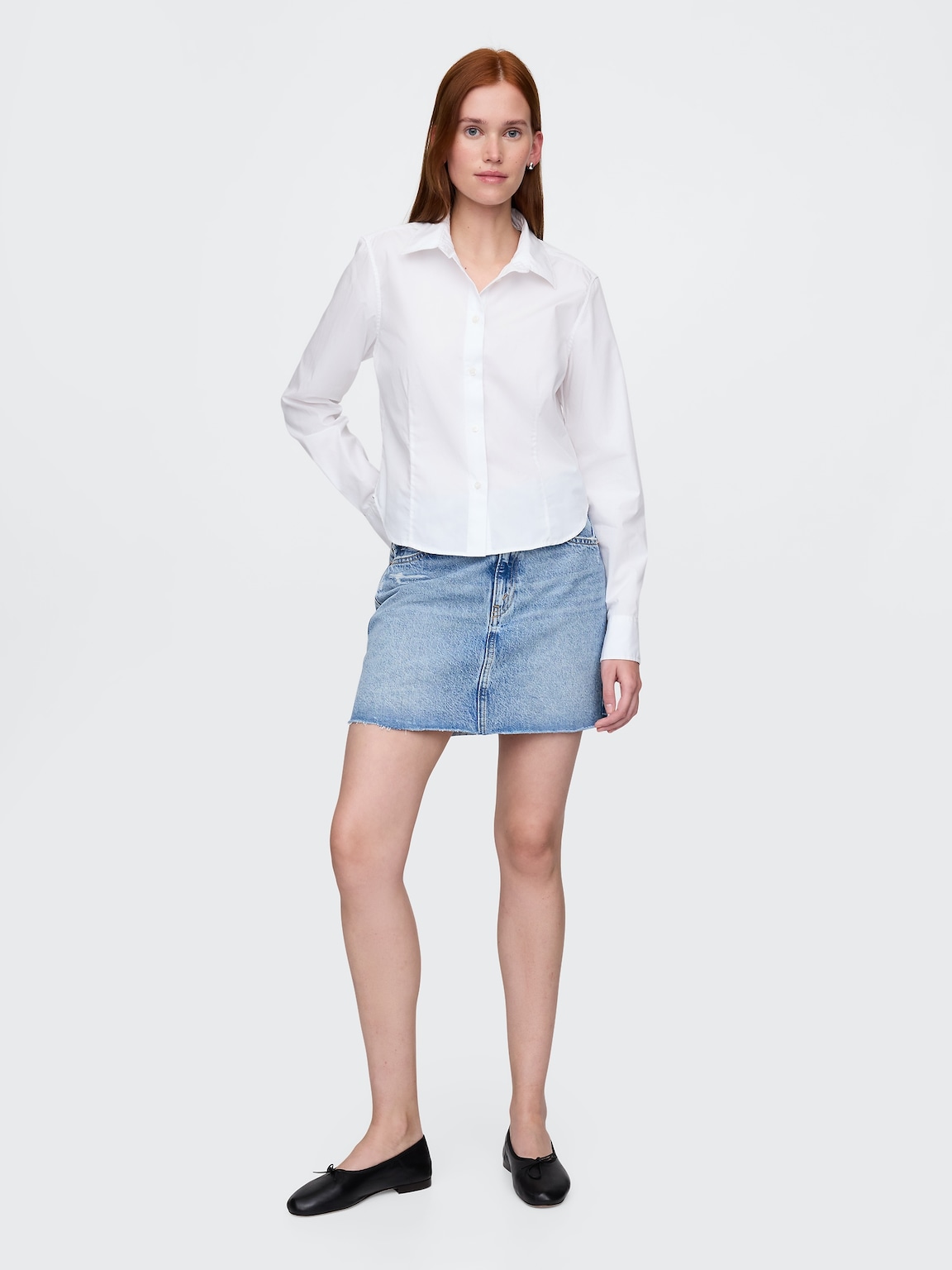Organic Cotton Fitted Crop Shirt