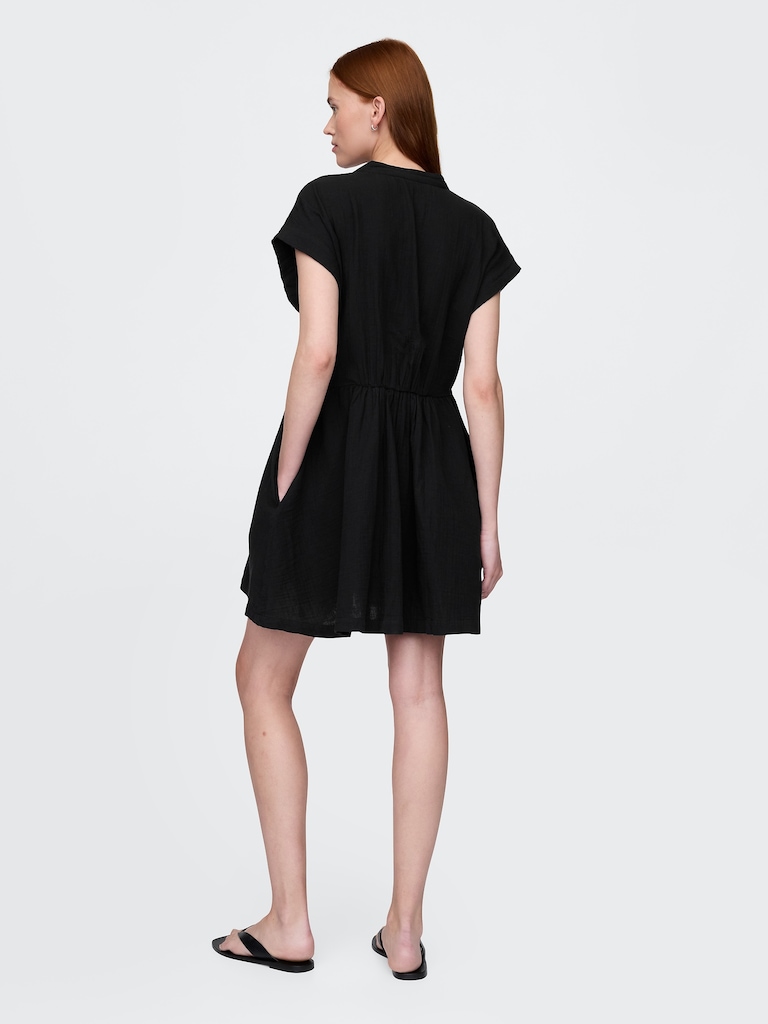 Cotton Gauze Mini Shirtdress