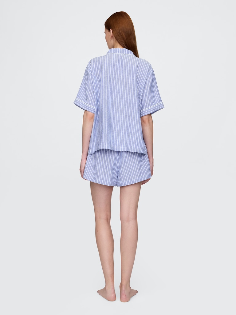 Linen-Blend PJ Shorts