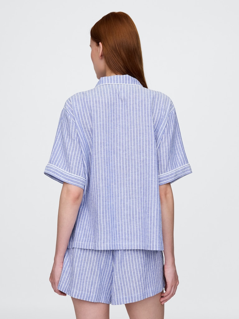 Linen-Blend PJ Shirt