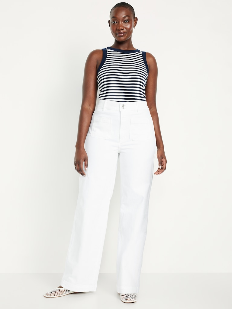 Extra High-Waisted Mariner Wide-Leg Jeans