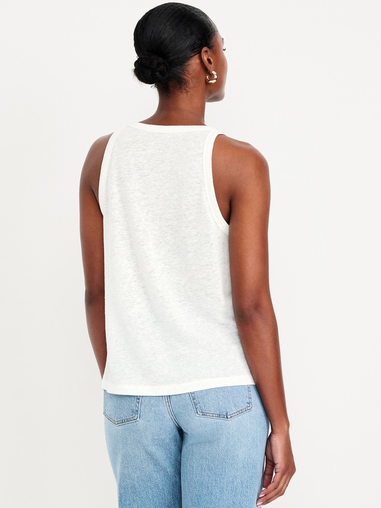 Linen-Blend Tank Top