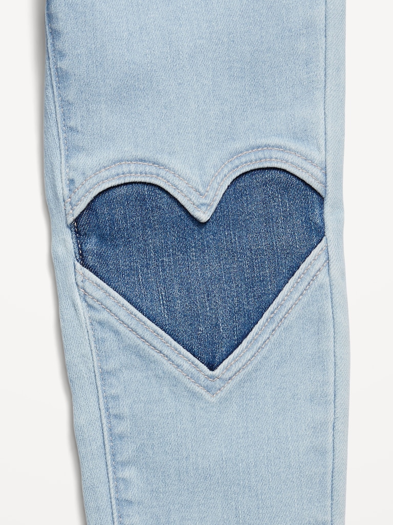 High-Waisted Rockstar 360° Stretch Knee-Patch Jeggings for Girls