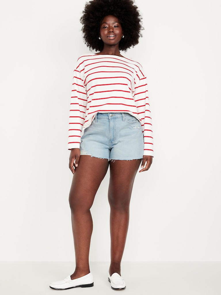 Curvy High-Waisted OG Jean Cut-Off Shorts -- 3-inch inseam
