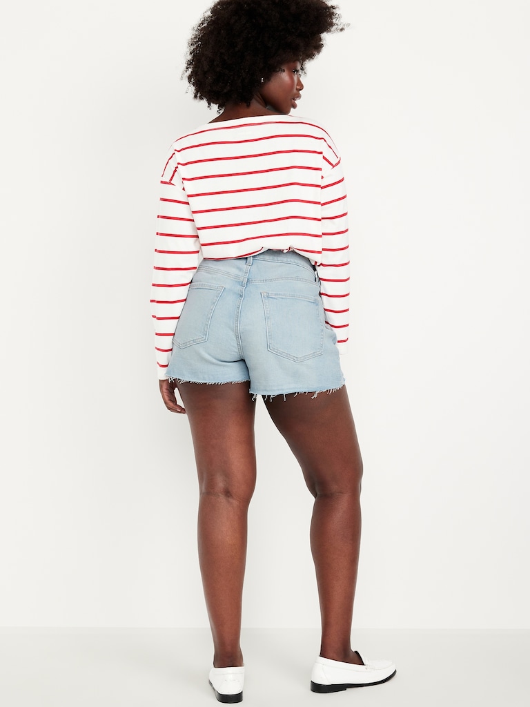 Curvy High-Waisted OG Jean Cut-Off Shorts -- 3-inch inseam