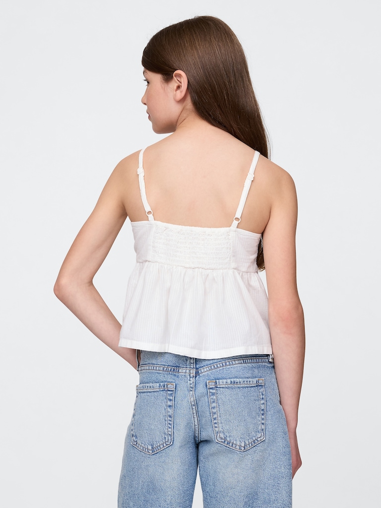 Kids Bow-Strap Peplum Top