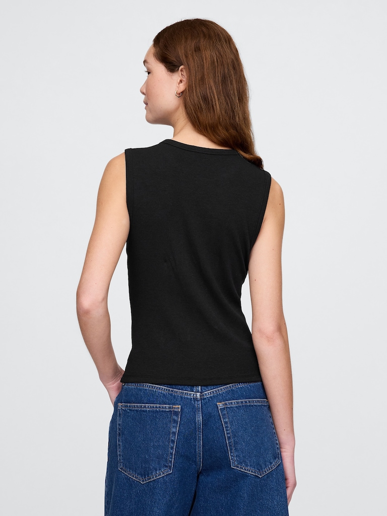 Modern Rib Cardigan Vest