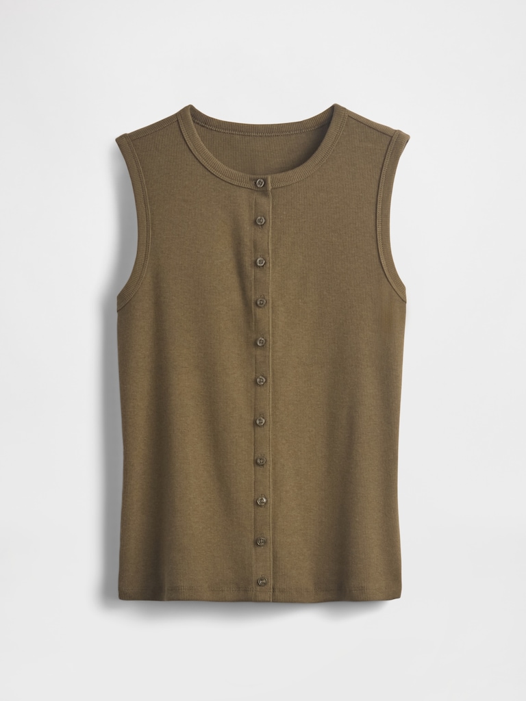 Modern Rib Cardigan Vest