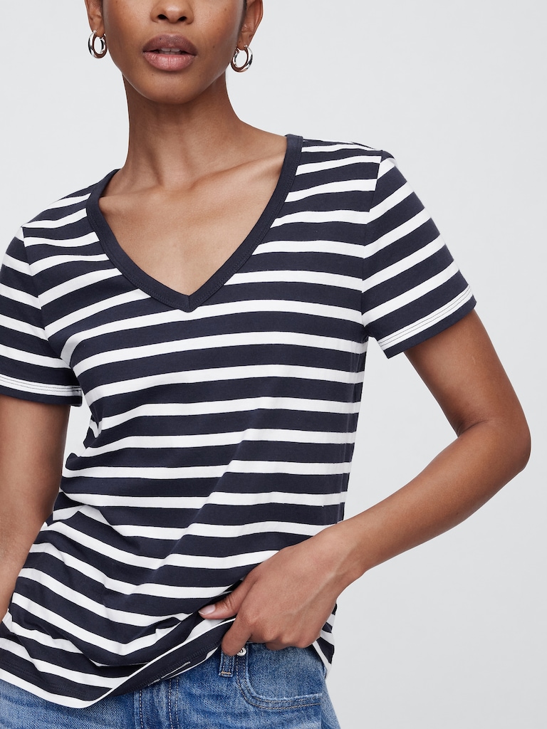 Favorite Stripe V-Neck T-Shirt