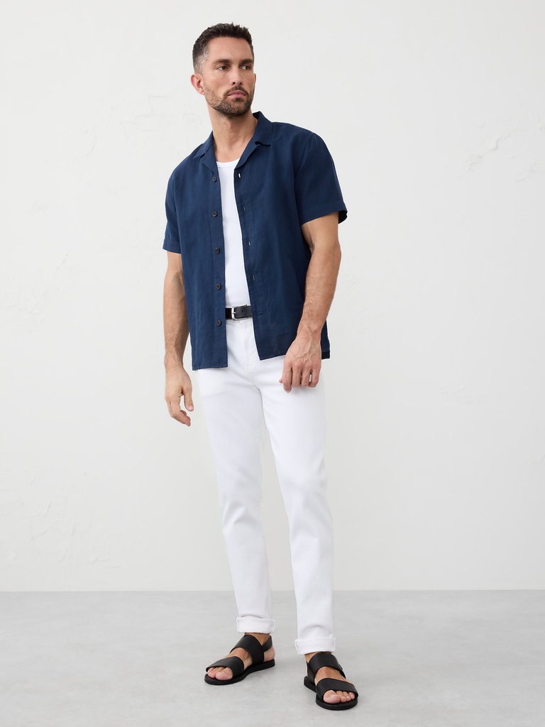 Standard-Fit Linen-Blend Resort Shirt
