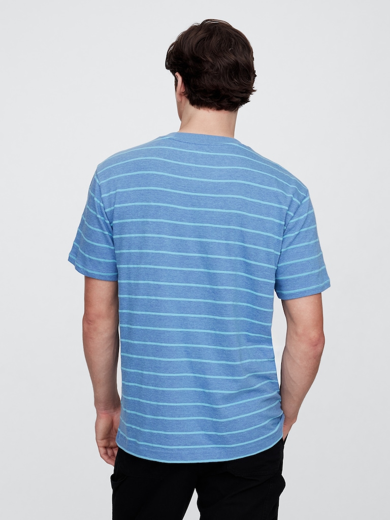 Texture-Stripe Original Pocket T-Shirt
