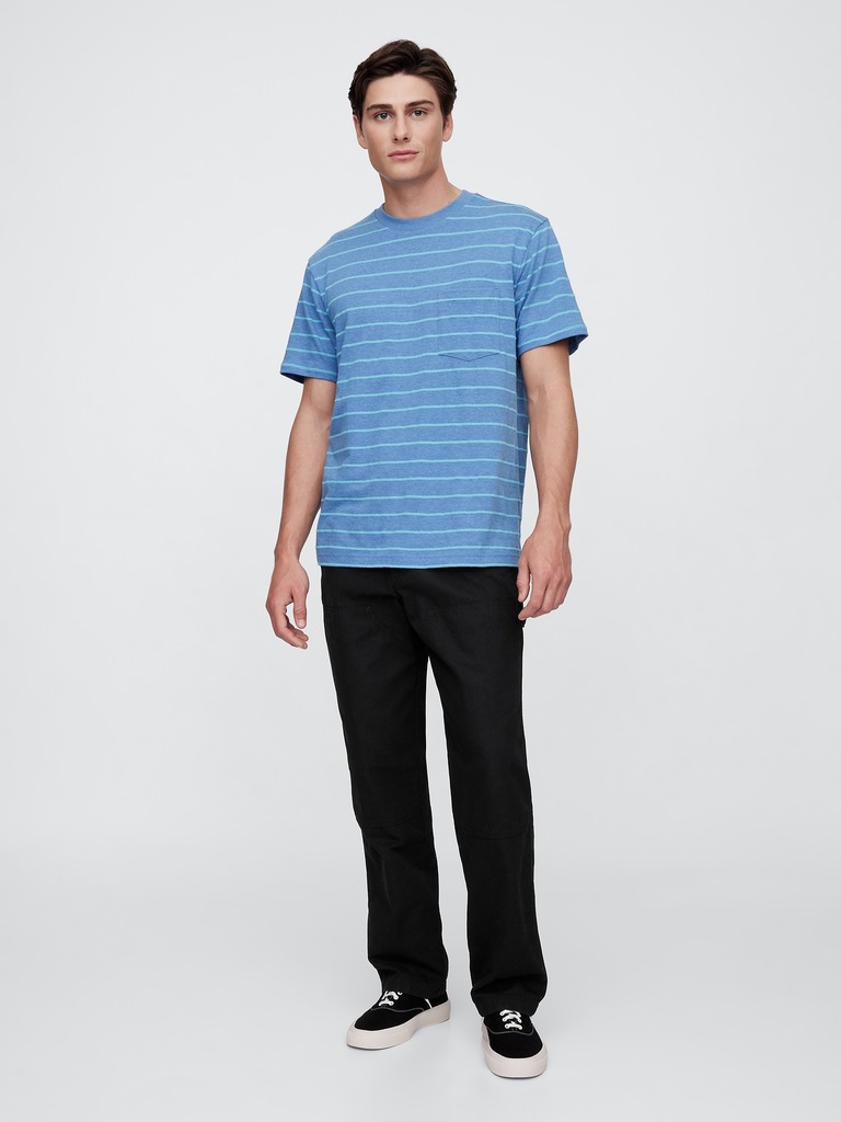 Texture-Stripe Original Pocket T-Shirt