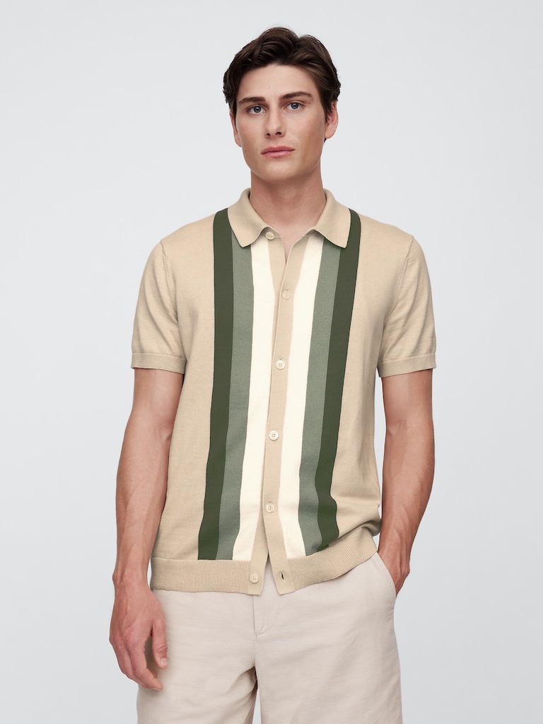 Stripe Sweater Shirt in Standard Fit