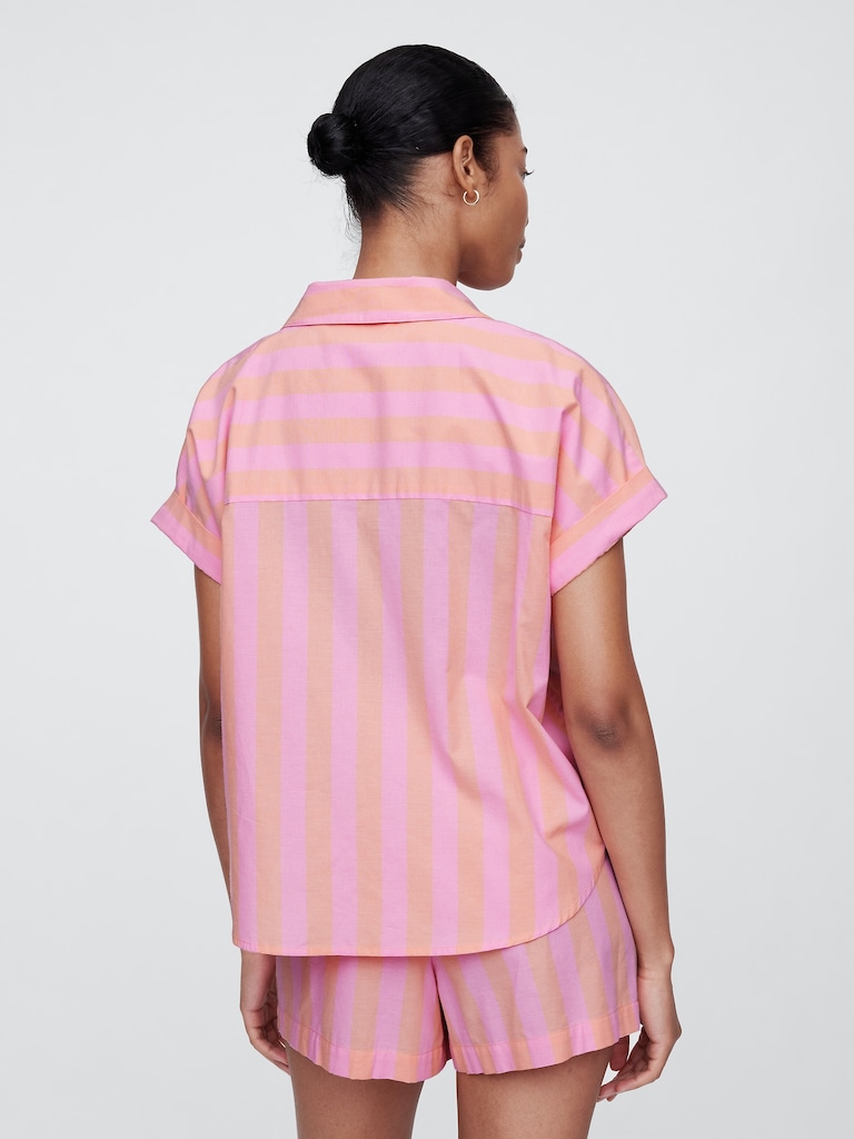 Relaxed Stripe Poplin PJ Shirt