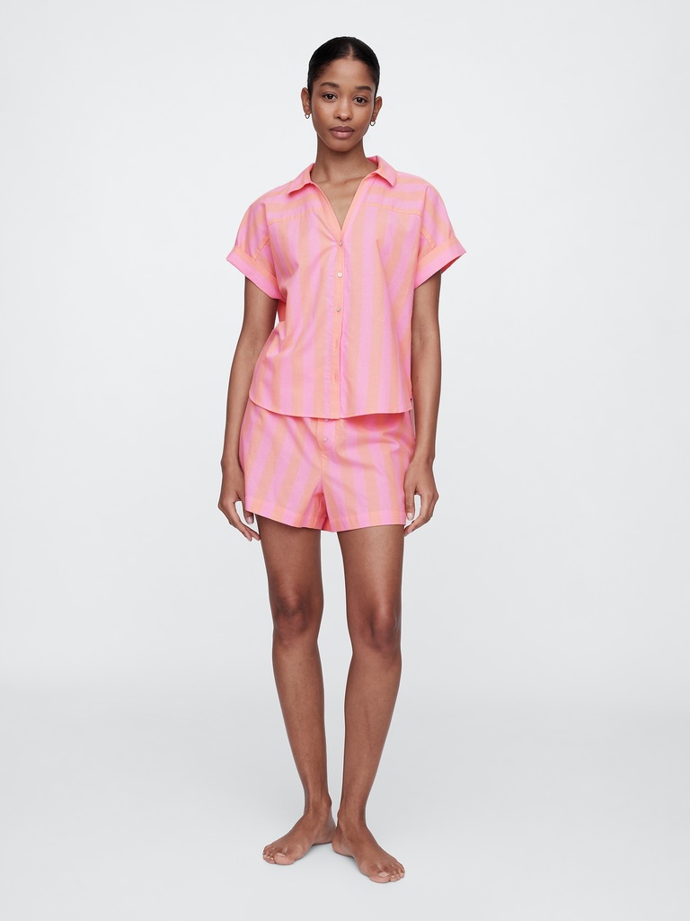 Relaxed Stripe Poplin PJ Shirt