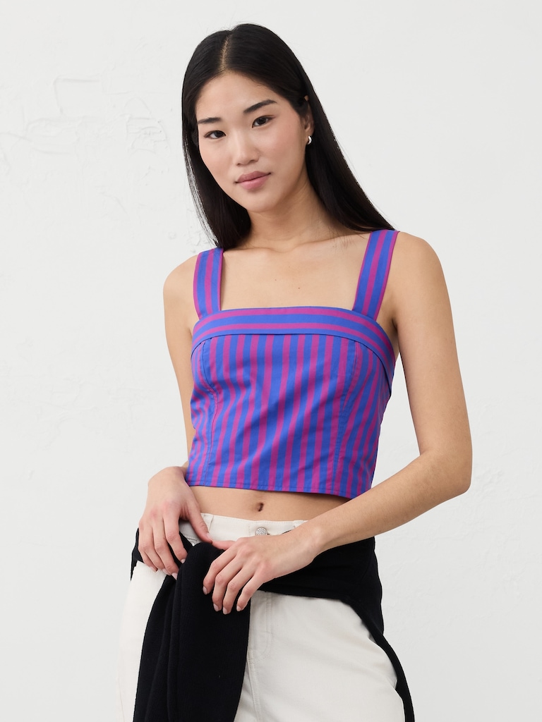 Cross-Back Cropped Top