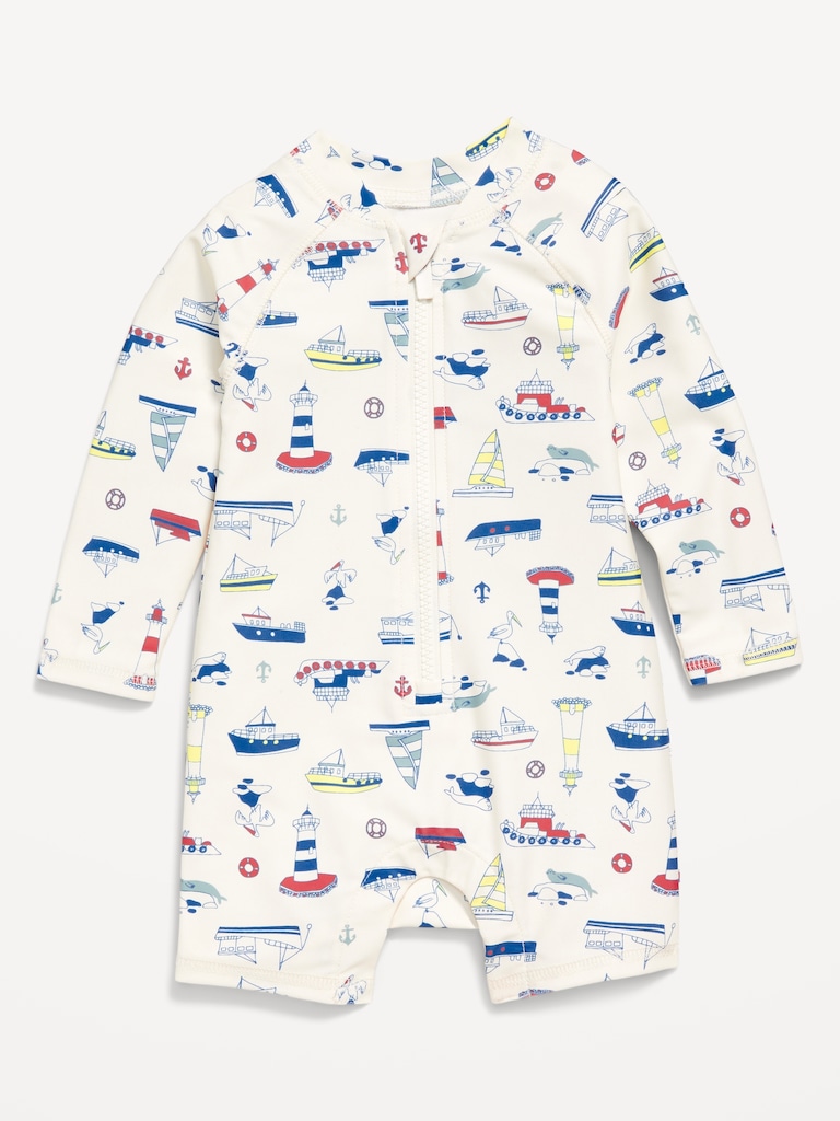 Printed Swim Rashguard Bodysuit for Baby