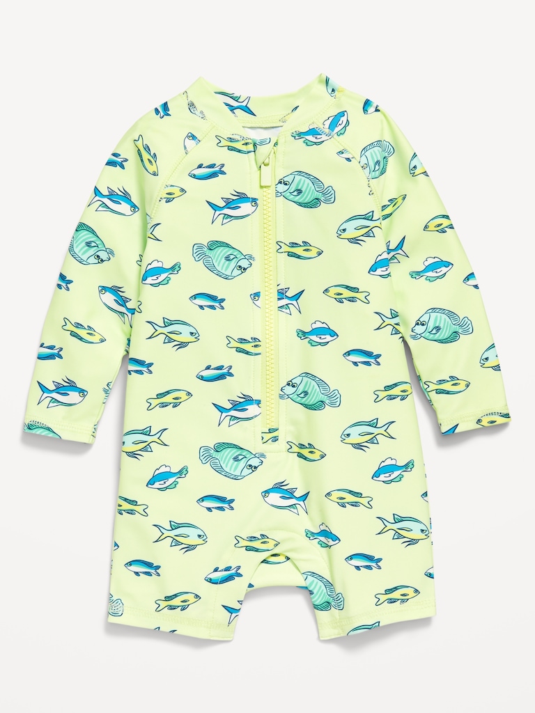 Printed Swim Rashguard Bodysuit for Baby