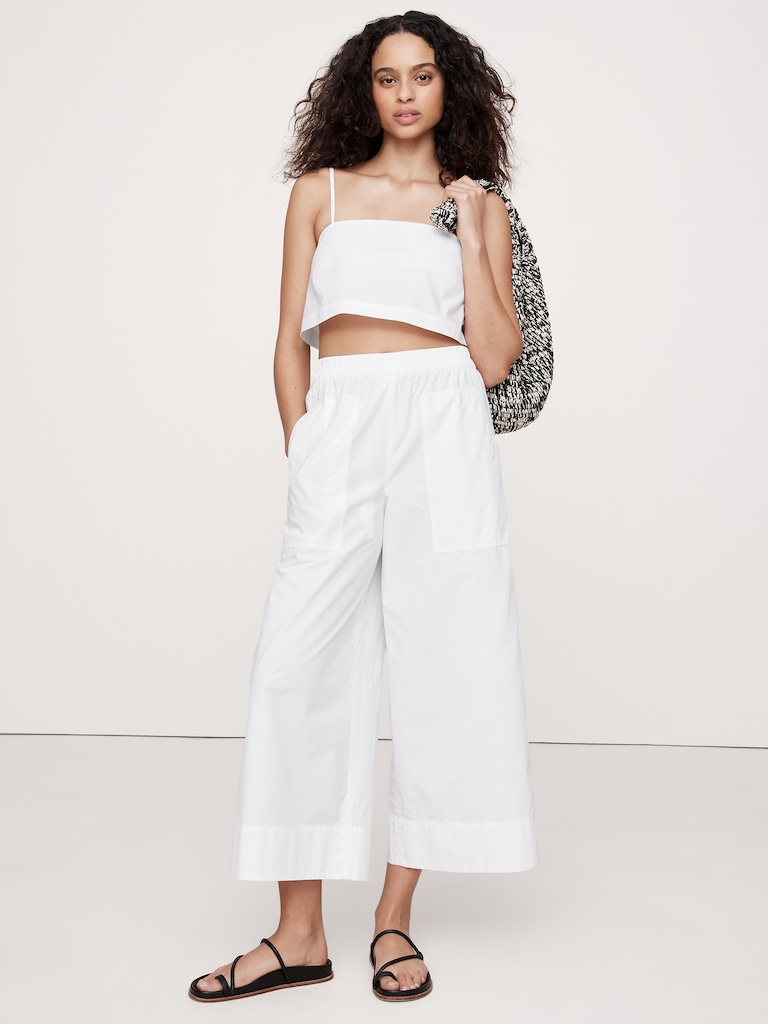 Cotton Poplin Cropped Cami