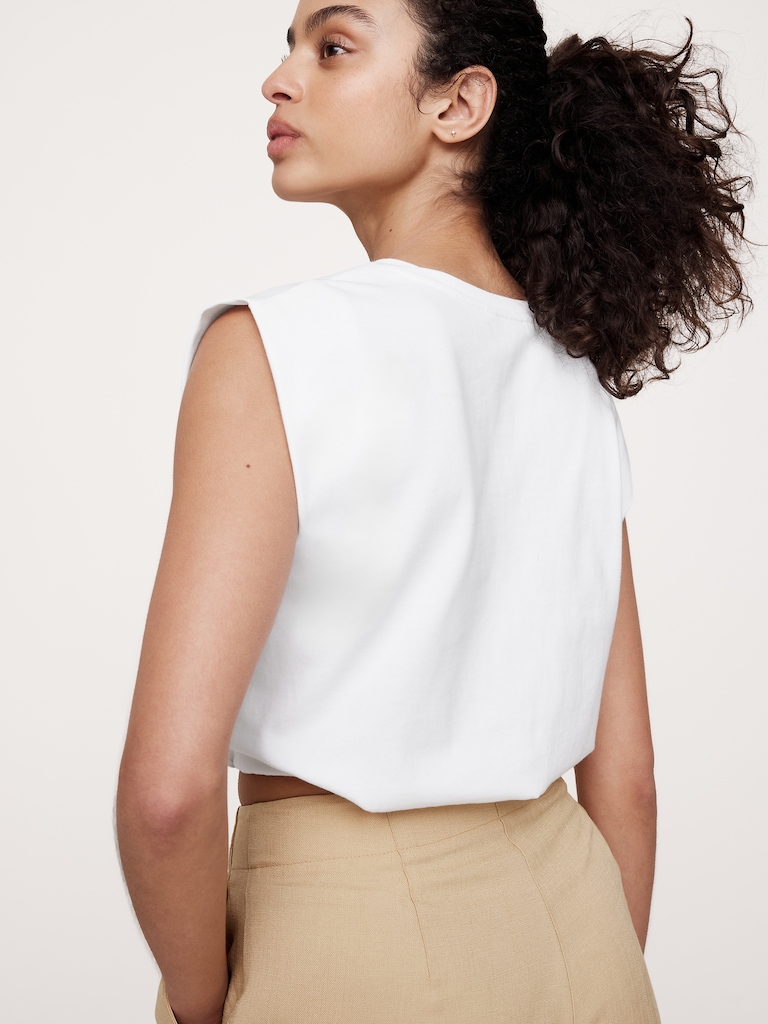 Cotton Bubble-Hem Top