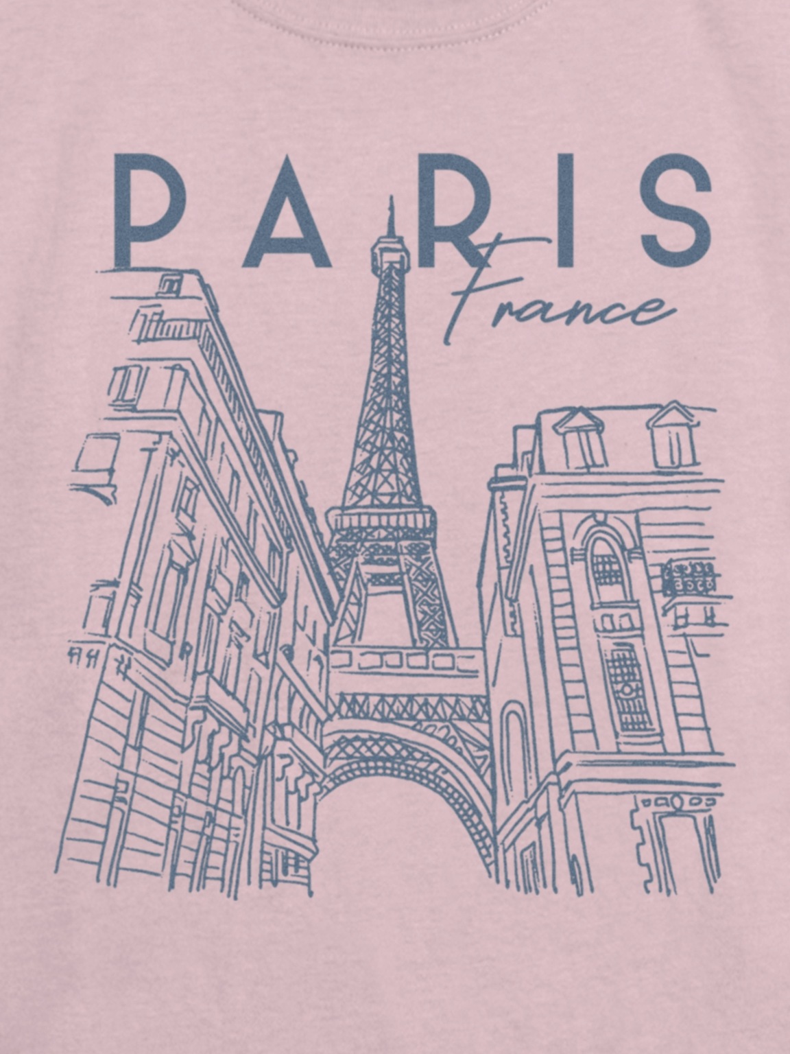 Kids Paris Line Art Graphic T-Shirt