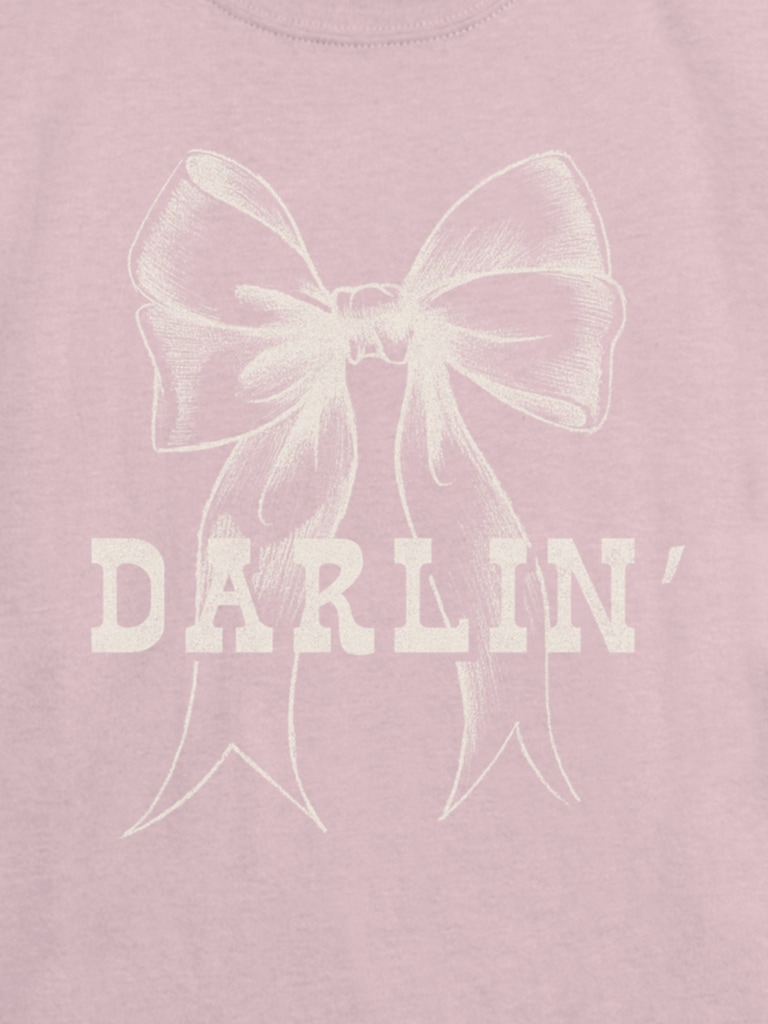 Kids Darlin Bow Graphic T-Shirt