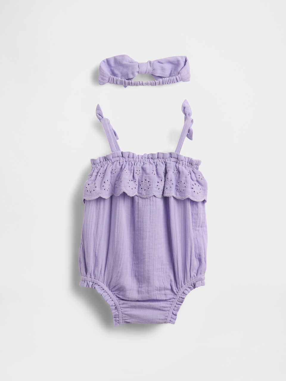 Baby Eyelet Bubble Shorty Set