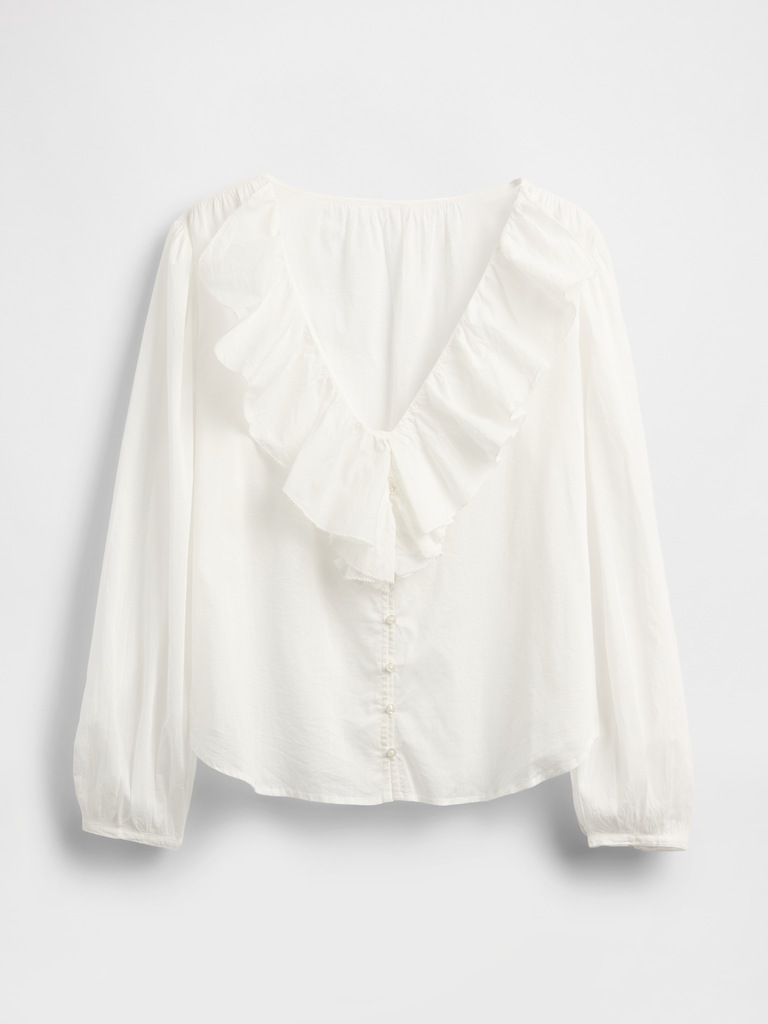 Ruffle V-Neck Shirt