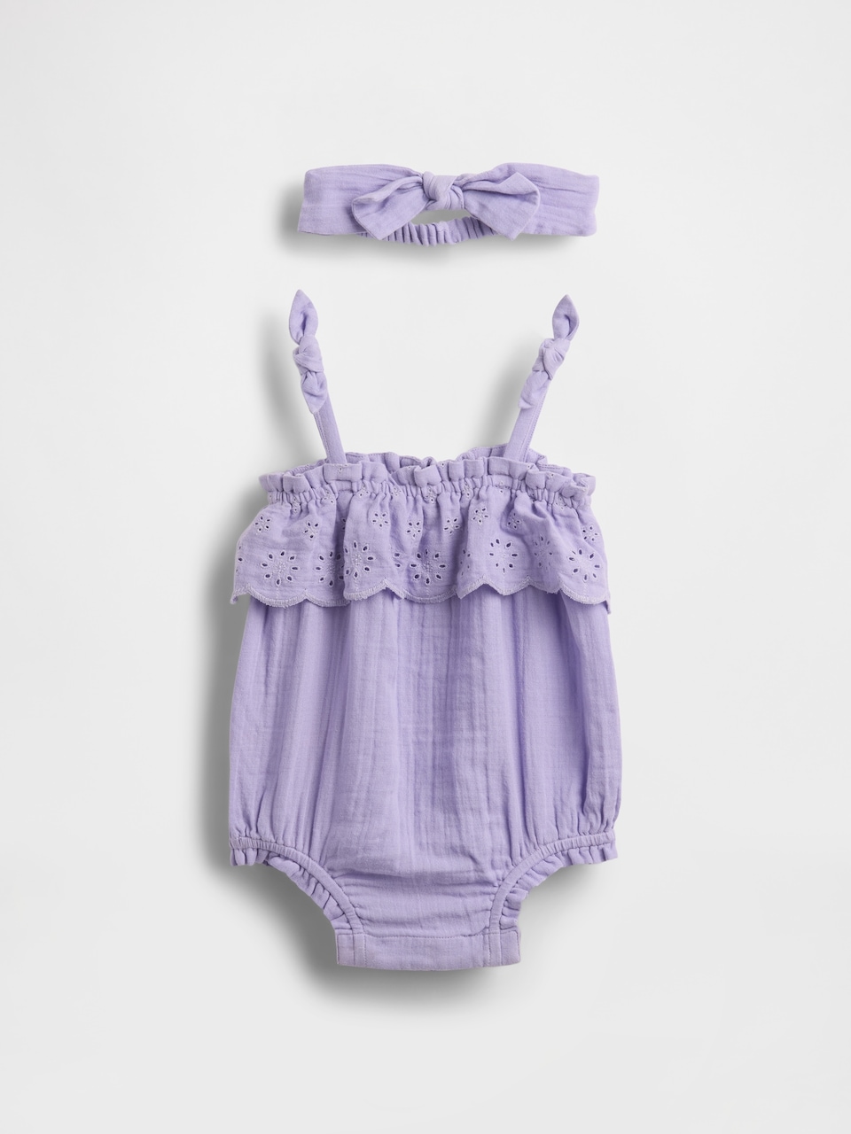 Baby Eyelet Bubble Shorty Set