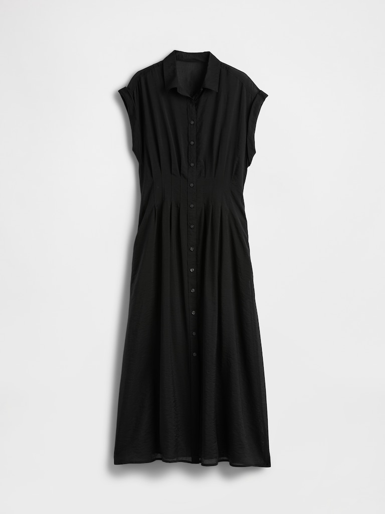 Sheer Midi Shirtdress