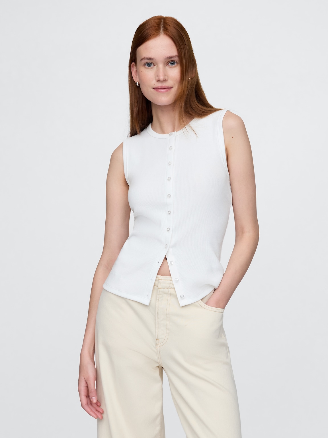 Modern Rib Cardigan Vest