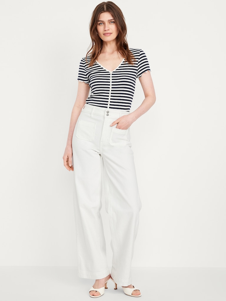 Extra High-Waisted Mariner Wide-Leg Jeans