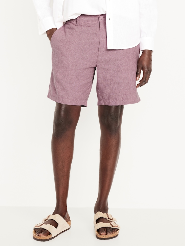 Slim Rotation Linen-Blend Chino Shorts -- 8-inch inseam