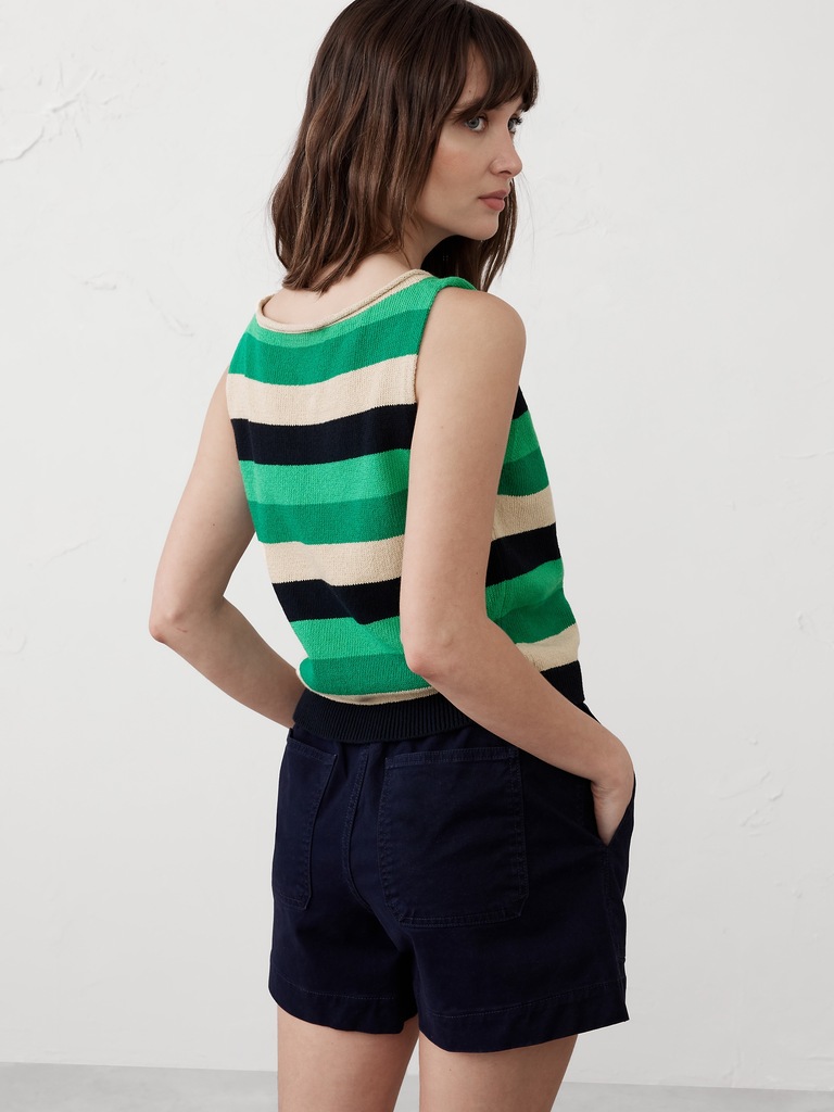 Cropped Boatneck Sweater Shell