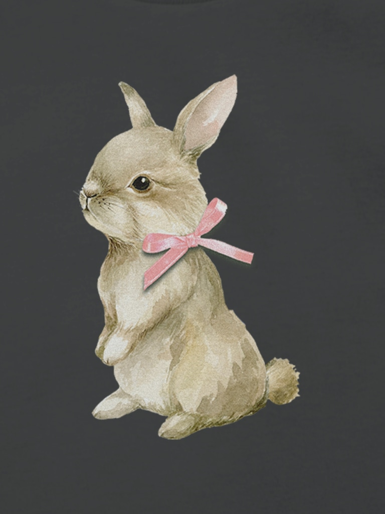 Toddler Bunny Bow Graphic T-Shirt