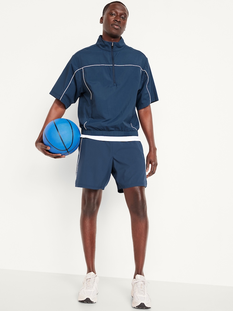 Short-Sleeve Nylon Half-Zip Top