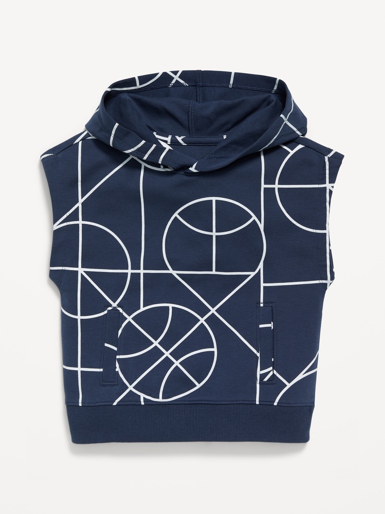 Dynamic Fleece Oversized Sleeveless Hooded Sweatshirt for Toddler Boys