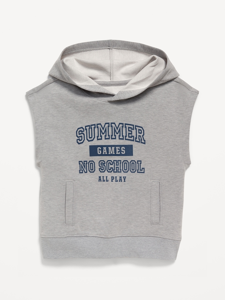 Dynamic Fleece Oversized Sleeveless Hooded Sweatshirt for Toddler Boys