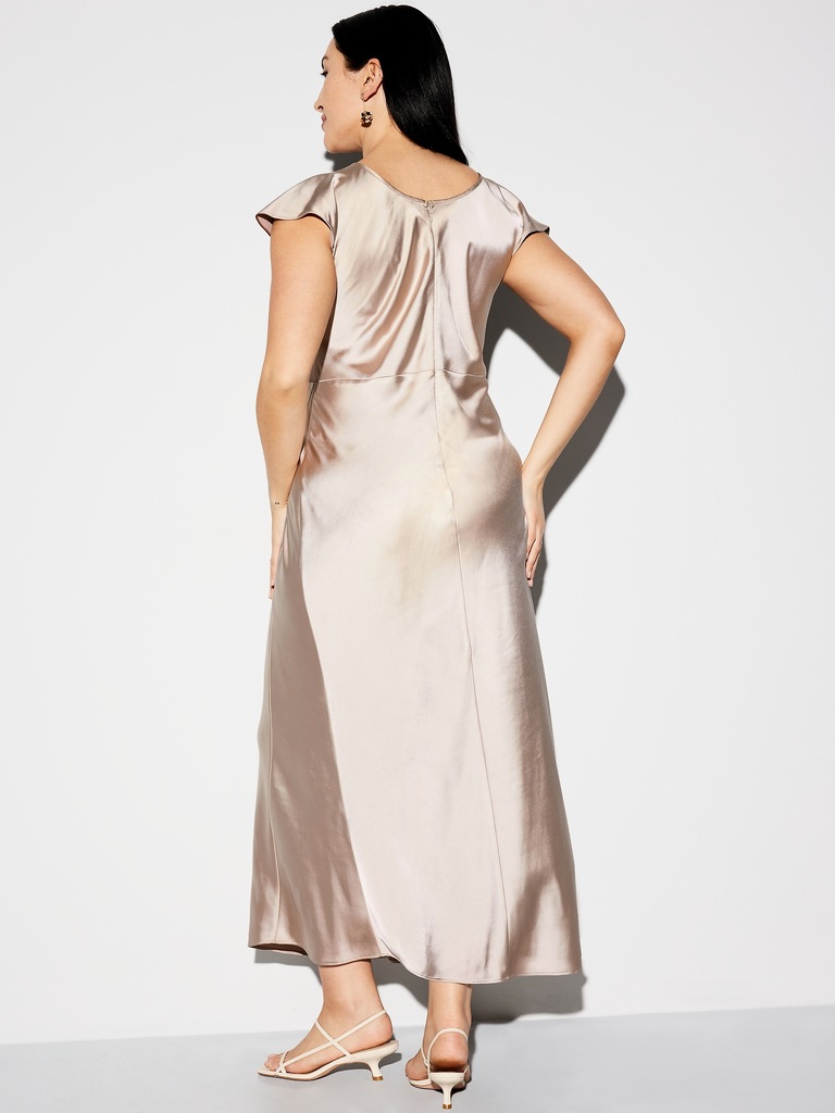 The Occasion by Old Navy Flutter-Sleeve Keyhole Satin Maxi Dress