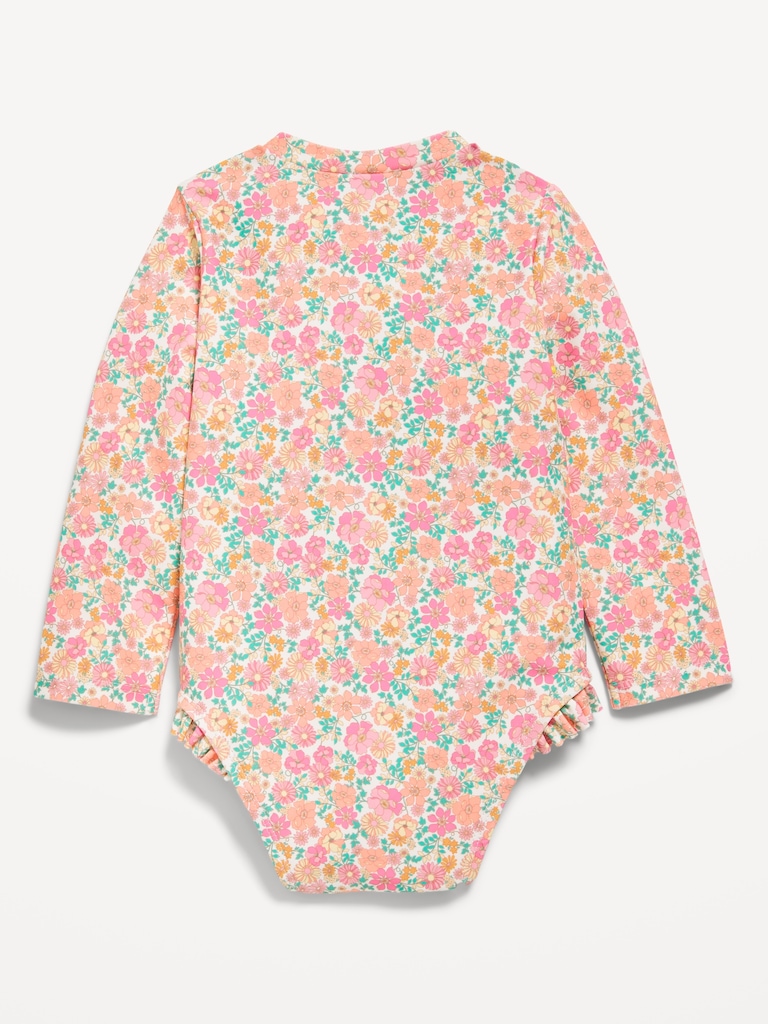 Printed Zip-Front Rashguard One-Piece Swimsuit for Baby