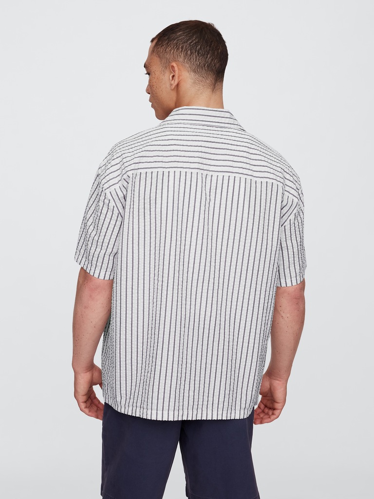 Seersucker Shirt in Boxy Fit